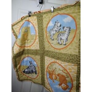 Zebra Jungle Pastel Baby Toddler Quilted Blanket 34.5"X35